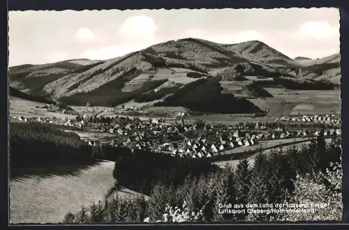 AK Olsberg /Hochsauerland, Teilansicht mit Bergen