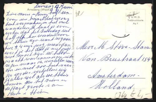 AK Arnsberg /Westf., Teilansicht mit Kirche