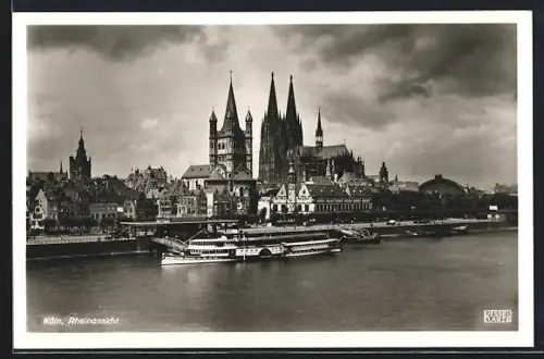 AK Köln, Rheinansicht mit Dom
