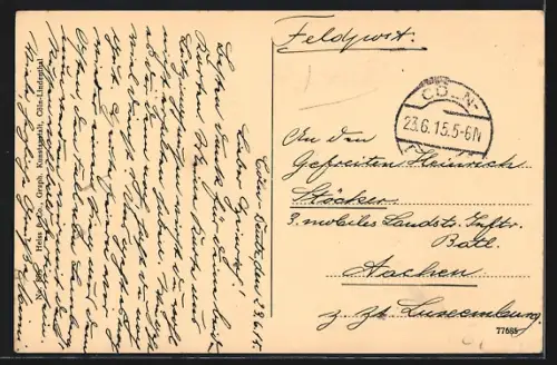 AK Köln a. Rh., Neue Hängebrücke mit Dom