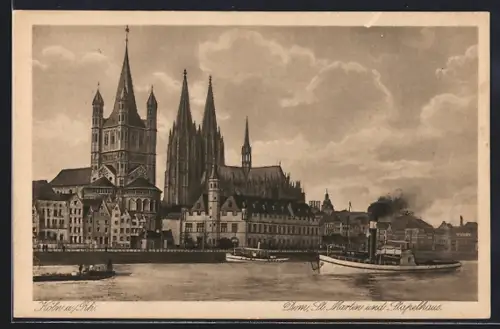 AK Köln a. Rh., Dom, Kirche St. Martin und Stapelhaus