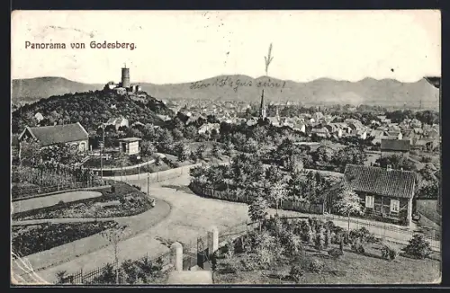 AK Godesberg, Panorama mit Burg