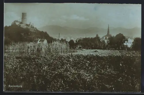 AK Godesberg /Rhein, Godesburg mit Blick auf das Siebengebirge