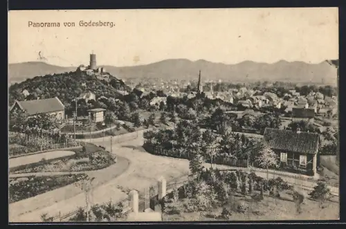 AK Godesberg, Panorama mit Burg