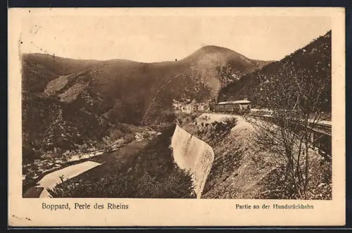 AK Boppard /Rhein, Partie an der Hundsrückbahn