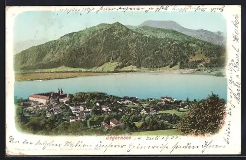 AK Tegernsee, Gesamtansicht am Wasser