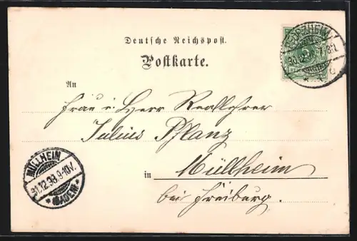 AK Pforzheim, Teilansicht mit Kirche