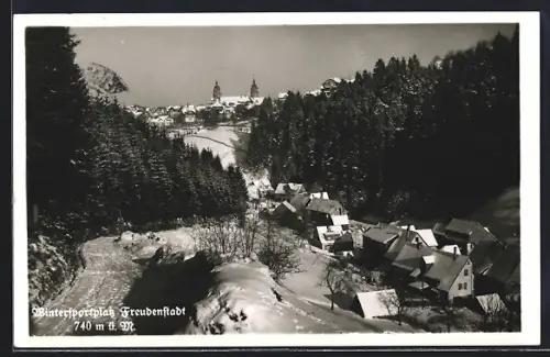 AK Freudenstadt, Teilansicht im Schnee