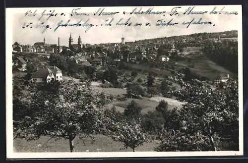 AK Freudenstadt /Schwarzwald, Teilansicht mit Bäumen