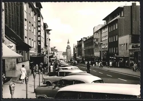 AK Remscheid, Alleestrasse mit Geschäften