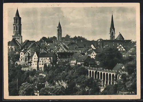 AK Rottweil a. N., Teilansicht mit Kirche