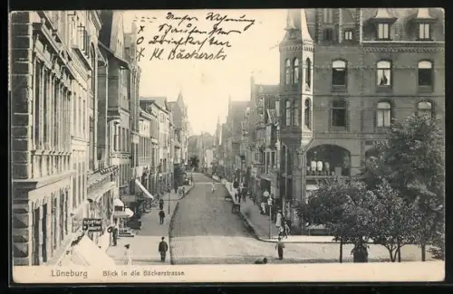 AK Lüneburg, Blick in die Bäckerstrasse