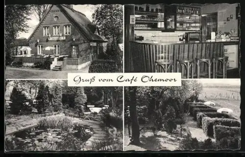 AK Garstedt / Norderstedt, Ausflugslokal und Cafe Ohemoor, Strasse Niendorfer Weg, Innenansicht, Garten
