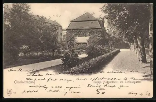 AK Berlin-Charlottenburg, Königl. Hofgärtnerei im Schlossgarten