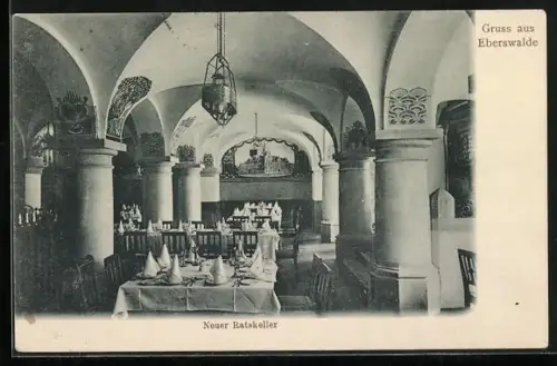 AK Eberswalde, Gasthaus Neuer Ratskeller, Innenansicht