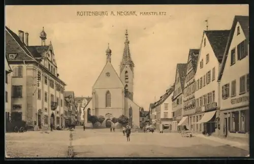 AK Rottenburg a. Neckar, Strassenpartie vom Marktplatz