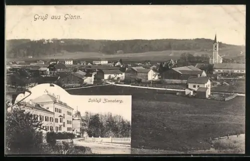 AK Glonn, Ortsansicht und Schloss Zinneberg