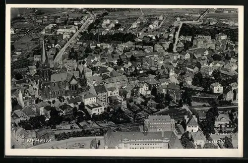 AK Neheim, Blick auf die Ortschaft aus der Luft