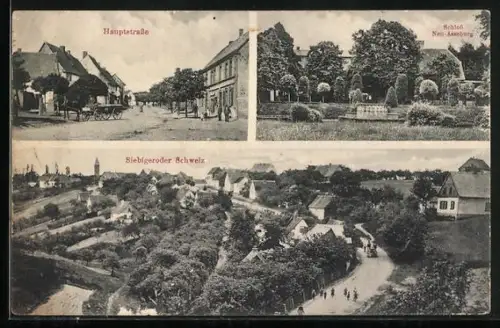AK Siebigerode, Schloss Neu-Asseburg, Hauptstrasse, Gesamtansicht