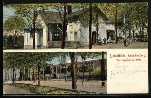 AK Frankenberg / Sachsen, Ansichten vom Gasthof Lützelhöhe