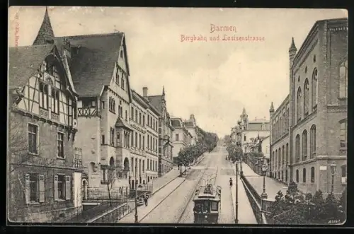 AK Barmen, Bergbahn und Louisenstrasse
