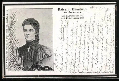 Künstler-AK Kaiserin Elisabeth (Sissi) von Österreich im Porträt