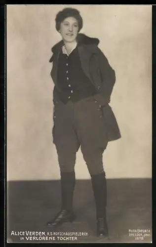 Foto-AK Hugo Erfurth: Schauspielerin Alice Verden in Verlorene Tochter