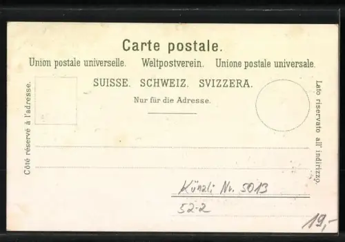 Lithographie Zürich, Seepartie mit Blick zum Uto