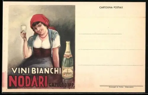 Künstler-AK Gazoldo, Vini Bianchi Nodari, Weisswein-Reklame