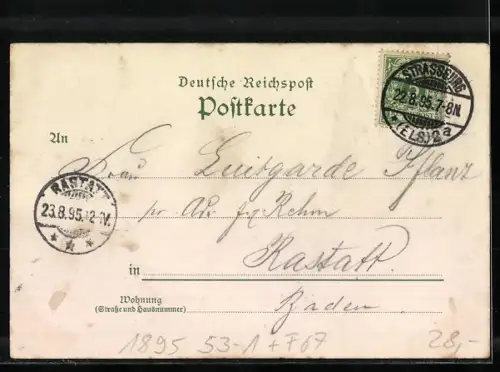 Vorläufer-Lithographie Strassburg i. E., Industrie- und Gewerbeausstellung 1895, Haupt-Restaurant