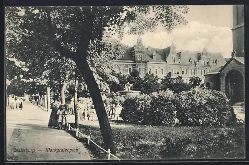 AK Insterburg, Markgrafenplatz mit Anlagen