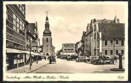 AK Insterburg, Alter Markt und Luther-Kirche