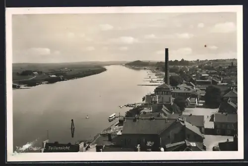 AK Tilsit /Ostpr., Teilansicht mit Blick auf den Fluss Russ