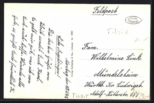 AK Tilsit /Ostpr., Teilansicht mit Blick auf den Fluss Russ