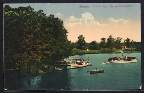 AK Rudczanny, Dampfer an der Anlegestelle