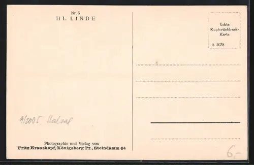 AK Heiligenlinde, Wallfahrtskirche, Innenhof