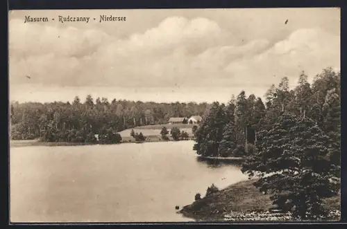 AK Rudczanny /Masuren, Ansicht des Niedersees