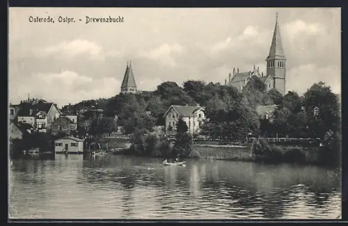 AK Osterode /Ostpr., Partie der Drewenzbucht