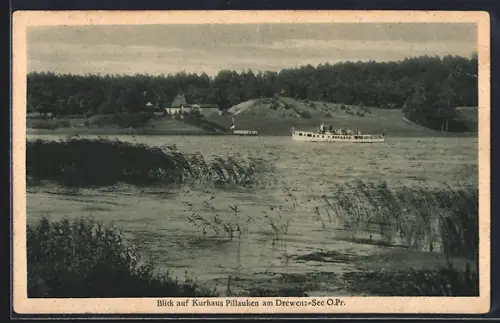 AK Drewenz See, Blick auf das Kurhaus Pillauken