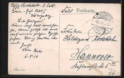 AK Königsberg, Hafenpartie mit Segelbooten