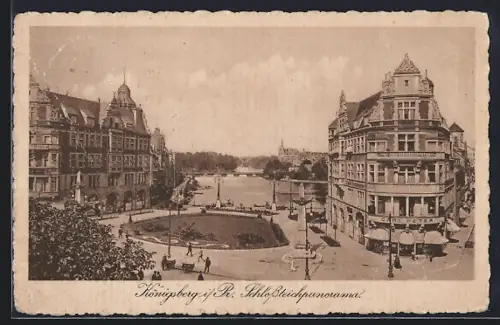 AK Königsberg i. Pr., Panorama am Schlossteih