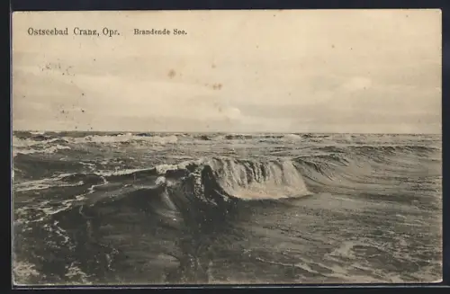 AK Cranz /Opr., Blick auf die brandende See