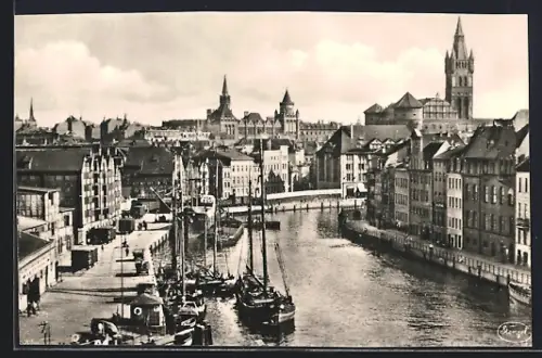 AK Königsberg i. Pr., Panorama an der Hundegatt