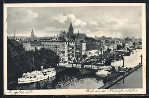 AK Königsberg, Blick auf den Kneiphof und Dom