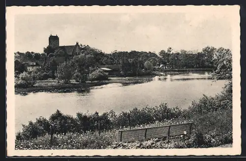 AK Gerdauen /Ostpr., Teilansicht mit Kirche