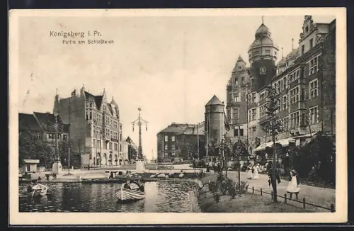 AK Königsberg i. Pr., Partie am Schlossteich