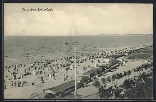 AK Stolpmünde, Blick auf den Badestrand