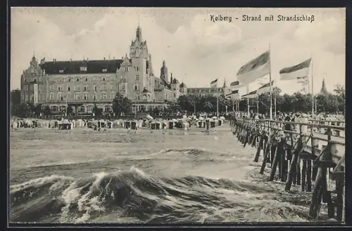 AK Kolberg, Stand mit Strandschloss