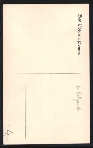 AK Polzin in Pomm., Blick über den See mit Ruderboot