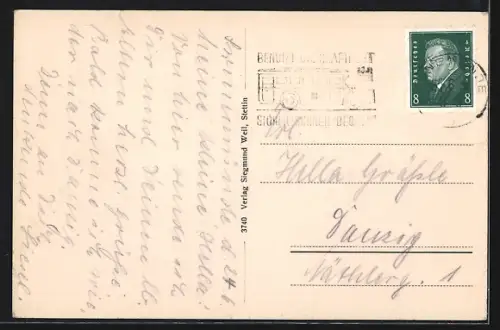 AK Swinemünde, Panorama an der Strandpromenade